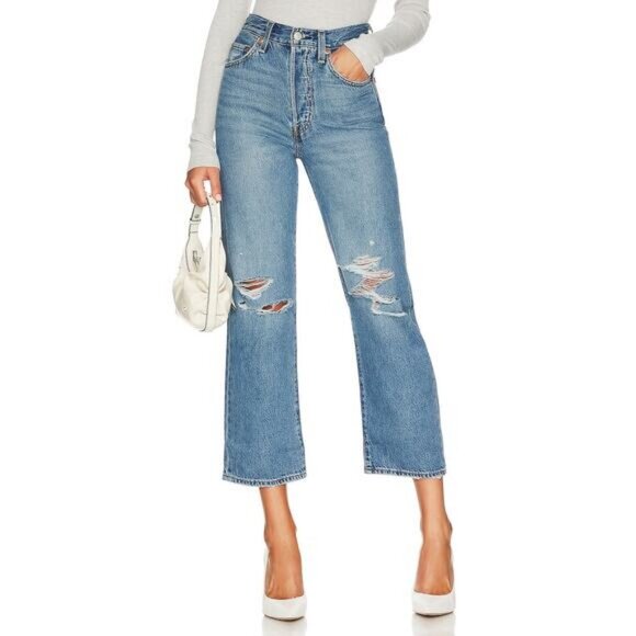 Levi's Ribcage Straight Ankle Jean In After Love Women's Size 27 - Picture 1 of 8